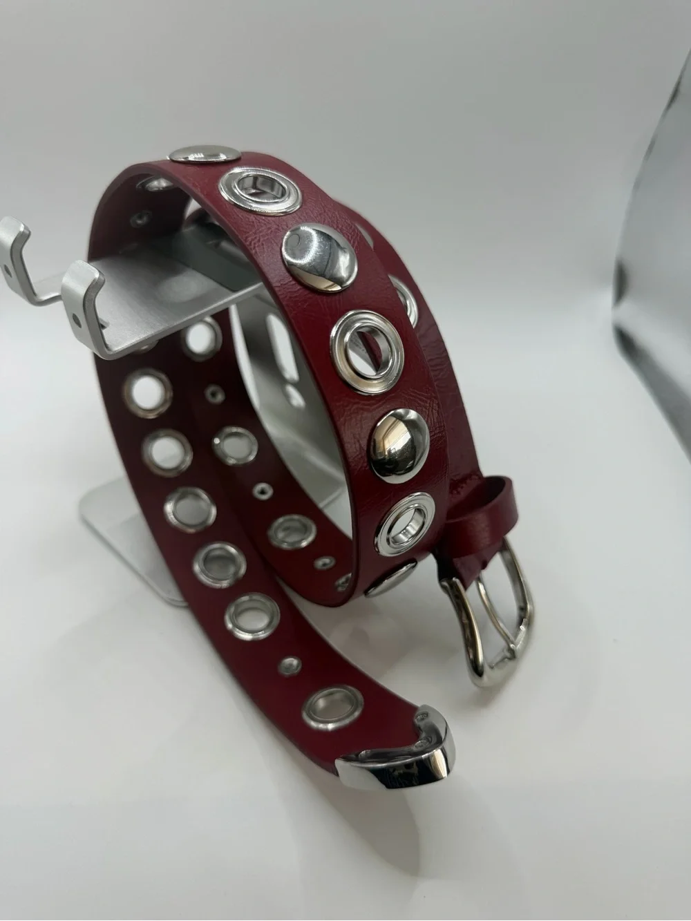 J. Crew Women's Grommet Belt in Italian Leather Red Size XS/Extra Small
